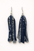 Unique Handmade Denim Earrings Fringe Recycled Alessandra Bianco 2026 Blue | Bardo