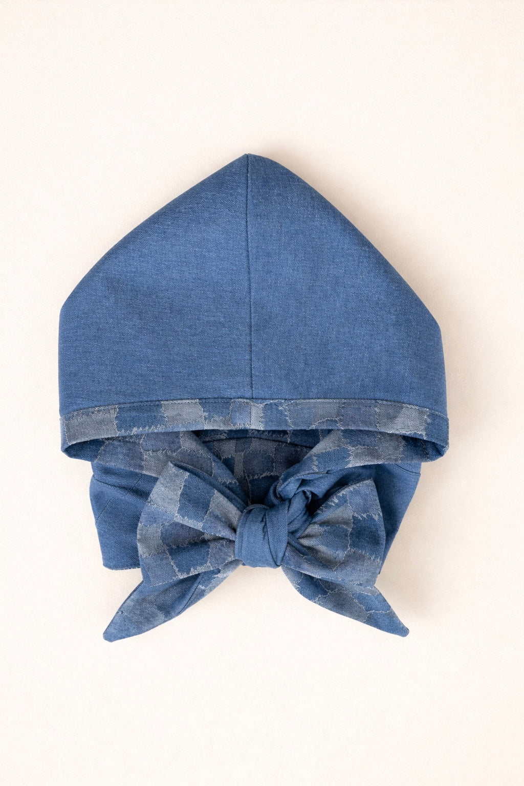 Unisex reversible denim hood wrap