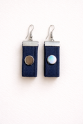 Product title Unique Handmade Recycled Denim Earrings Blue Statement Hypoallergenic | Bardo