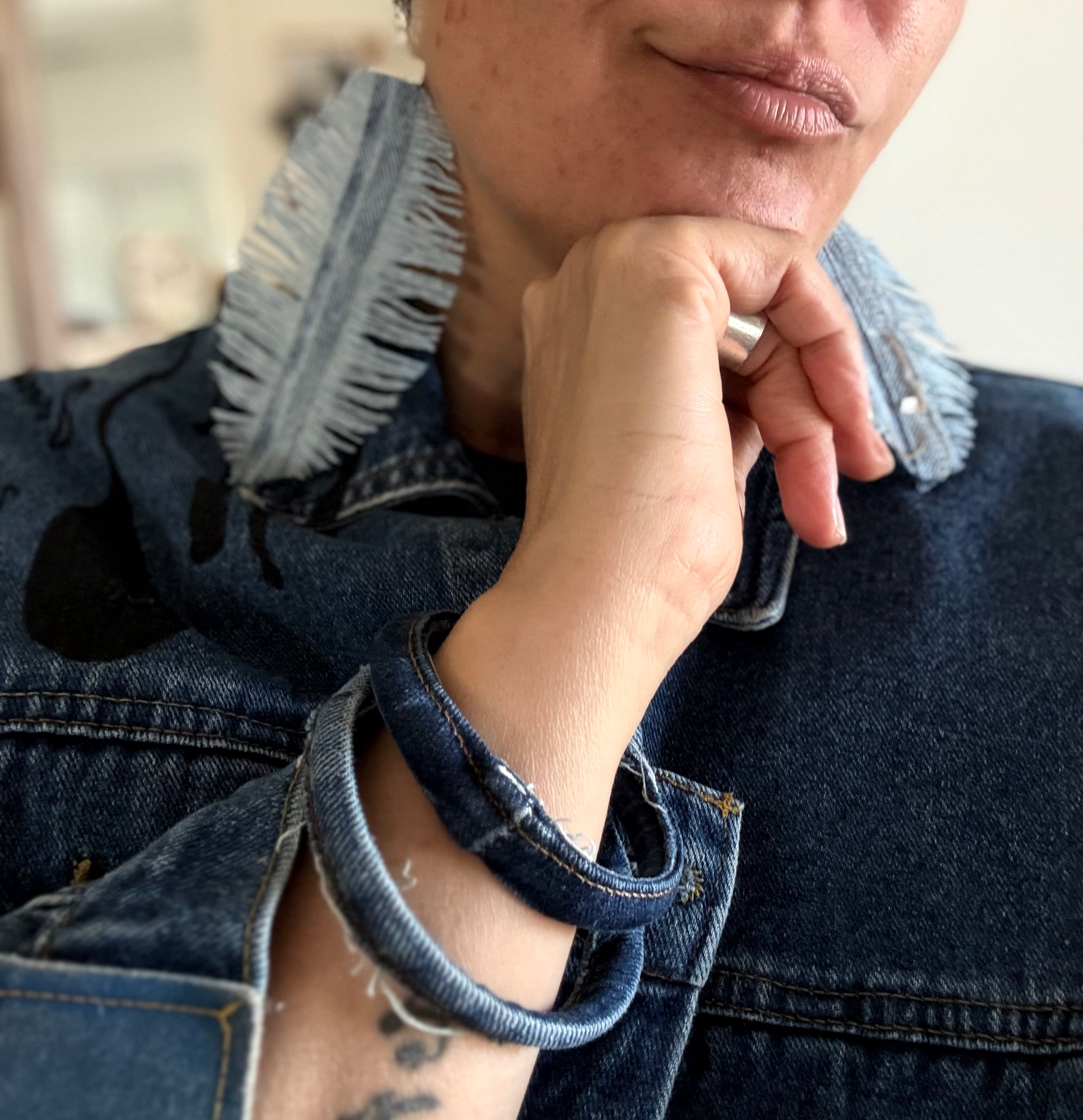 Unique Handmade Denim Bracelets Duo Recycled Alessandra Bianco 2026 Blue | Bardo