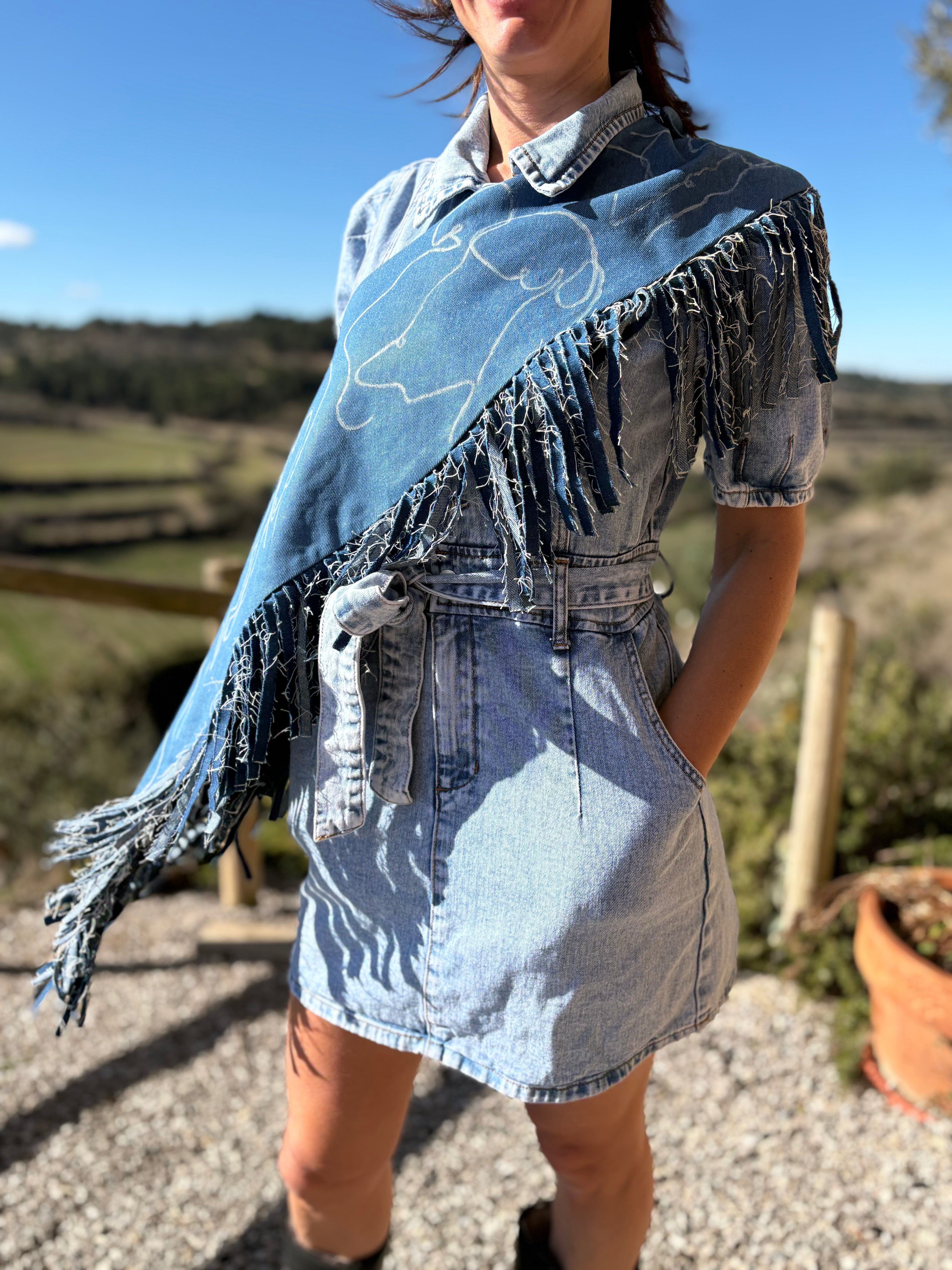 Unique Reversible Denim Multifunctional Piece Unisex Paula Roselló Paris 2026 Blue | Bardo