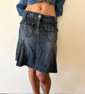 Y2K Denim Mini Skirt Oliver Strong Stitching Blue Unique | Bardo
