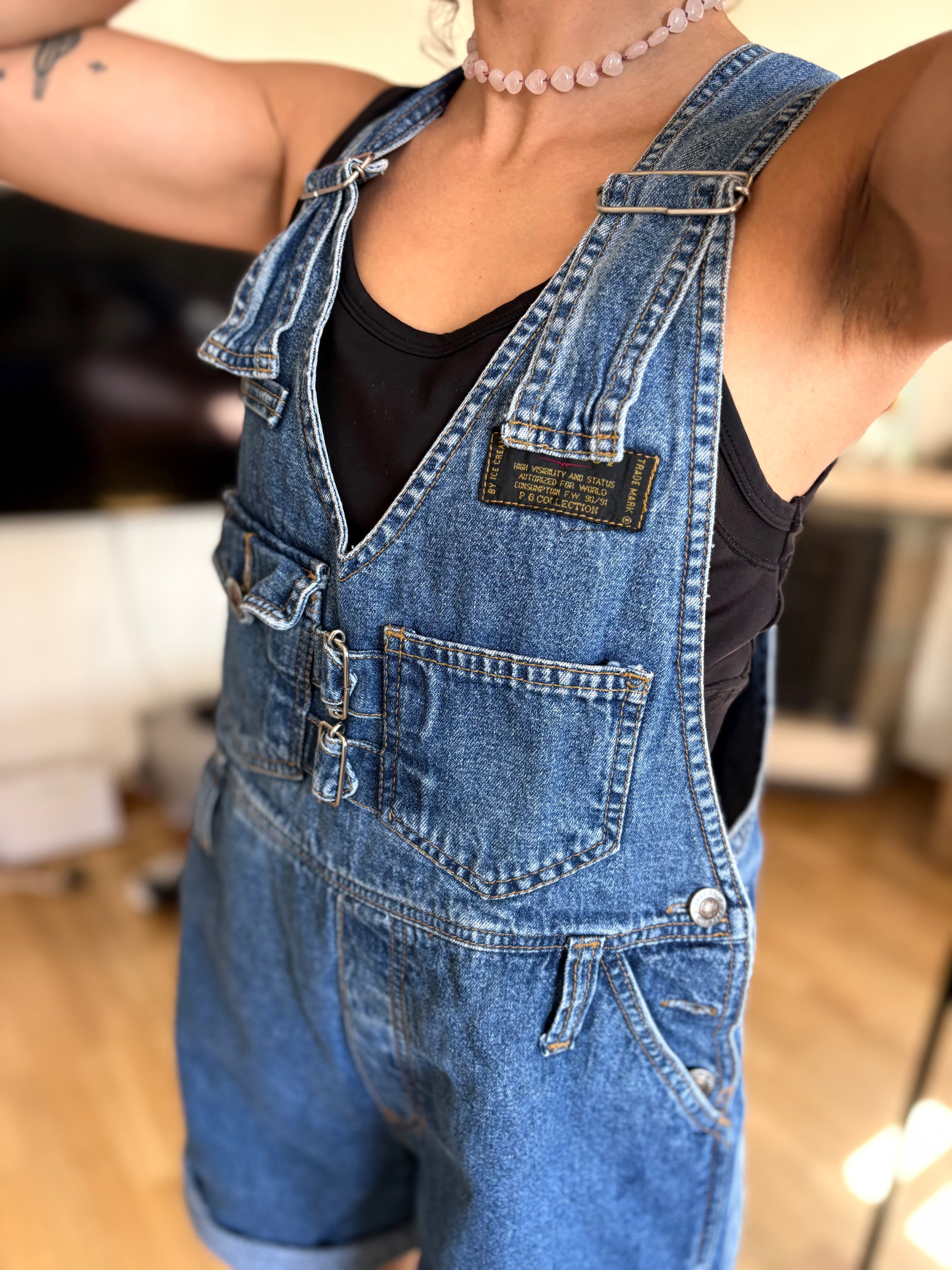 80s Vintage Denim Pants High Waist Unique Structured Details Blue | Bardo