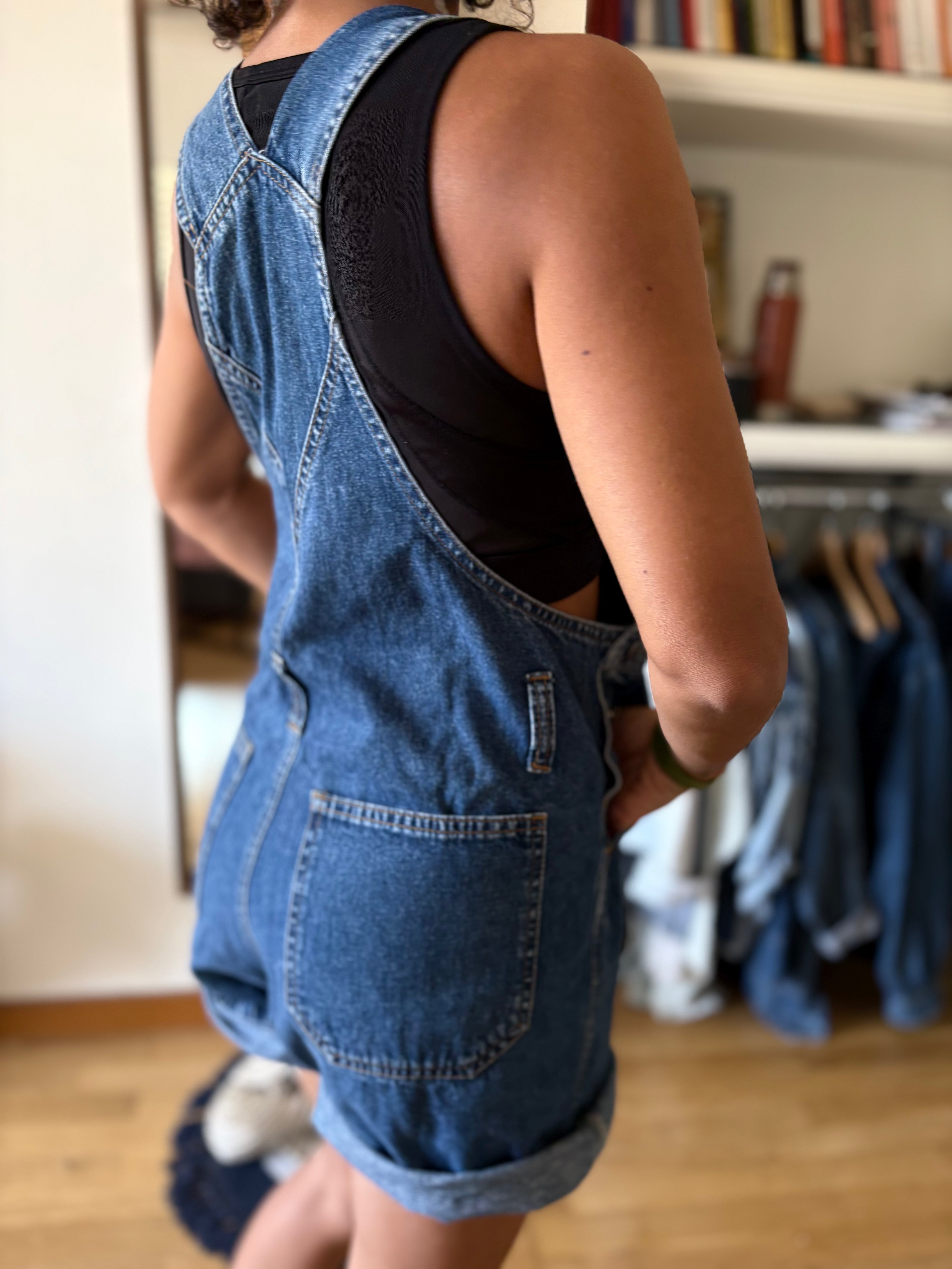 80s Vintage Denim Pants High Waist Unique Structured Details Blue | Bardo